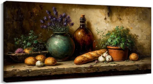 Vista 42 de TIMUBA Decoración de pared de cocina de granja, arte de pared de cocina con texto en inglés "Bless This Home and All Who Enter Kitchen Blessing
