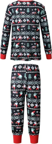 Vista 3 de CHUOAND Conjunto de pijama familiar de Navidad para parejas, ropa de dormir de Papá Noel para parejas