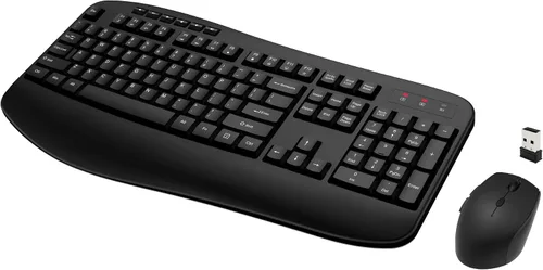 Vista 12 de Combo de teclado y ratón inalámbricos, teclado inalámbrico de tamaño completo de 2.4GHz con cómodo reposa muñecas y ratón óptico inalámbrico