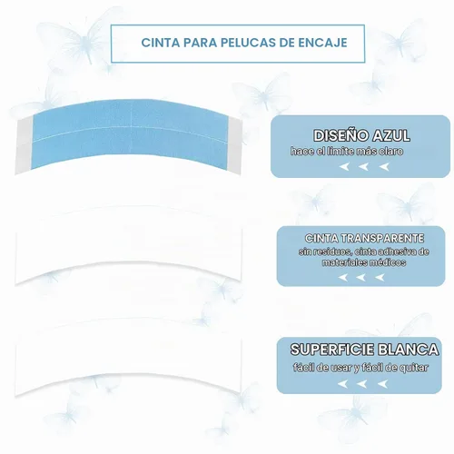 Vista 4 de Goiple 40 piezas de cinta para pelucas, adhesivo impermeable de doble cara para pelucas de encaje, tiras de cinta para peluca frontal de encaje