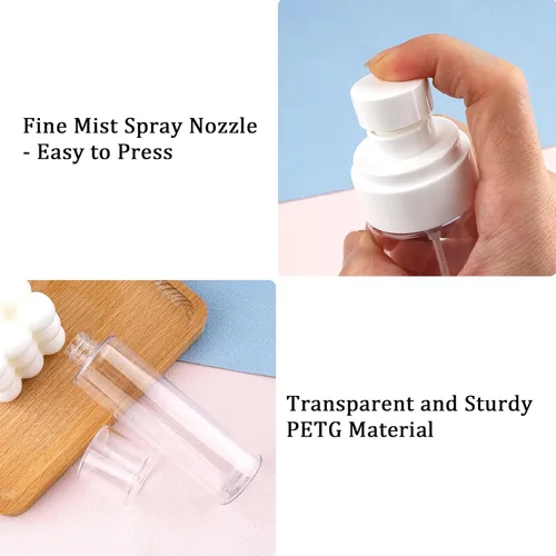 Vista 5 de Cosywell Botellas pulverizadoras de niebla fina aprobadas por la TSA de 3.4 onzas líquidas, paquete de 3 botellas a prueba de fugas, botellas