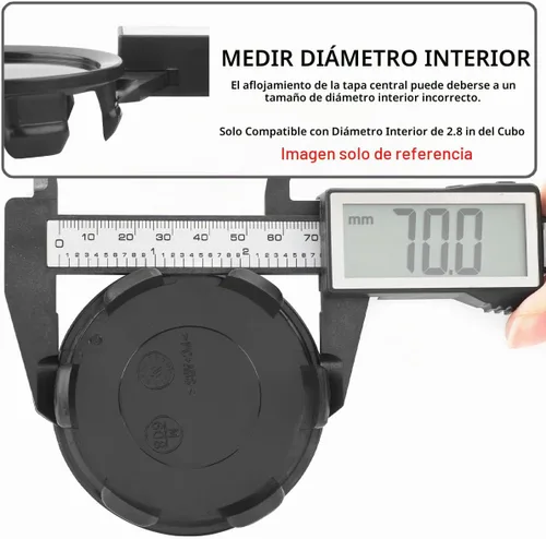 Vista 3 de RTRHINOTUNING 4 unidades de tapas centrales de rueda de 75 mm Compatibles con llanta OZ Racing Superforgiata S2000 ap2v2 #M608 M242 81310409 Negro