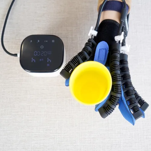 Vista 6 de Guantes de robot de rehabilitación mejorados para recuperación de disfunción de mano, ejercitador de dedos, equipo de terapia física