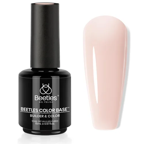 Vista 24 de Beetles - Esmalte de uñas en gel base color nude, 15 ml, base de goma 5 en 1, marrón neutro claro, punta francesa, esmalte de uñas en gel Base