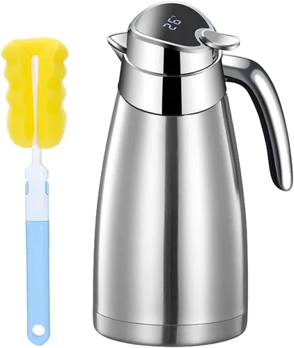 Vista 11 de Jarra térmica de café de 77 onzas con pantalla de temperatura, acero inoxidable 304, doble pared al vacío, jarra aislada, jarra de té para mantener