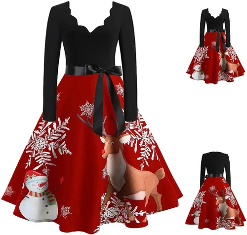 Vista 4 de UOFOCO - Vestido de manga larga para mujer con estampado de Halloween