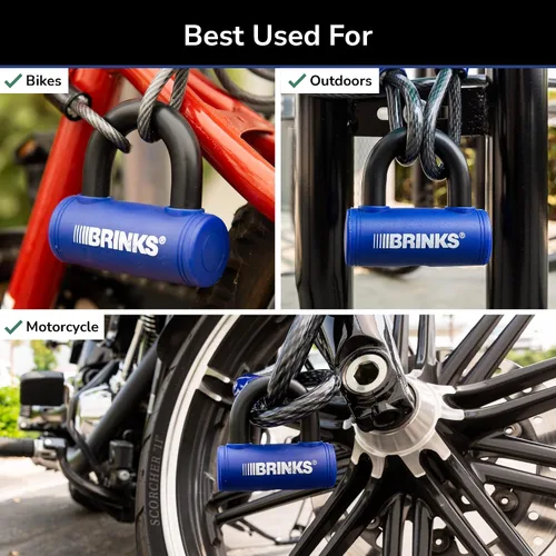 Vista 9 de BRINKS - Cerradura de barra en U de 3 7/8" - Cerradura de bicicleta resistente a la intemperie y resistente a la púa, azul