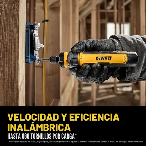 Vista 4 de DEWALT Destornillador inalámbrico, destornillador eléctrico recargable USB de 4 V con juego de 12 puntas de destornillador, luz LED, control