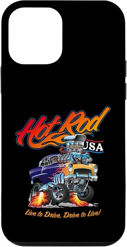 Vista 16 de Hotrod USA Design Classic Retro Muscle Car Dragster Cartoon Case for iPhone 17