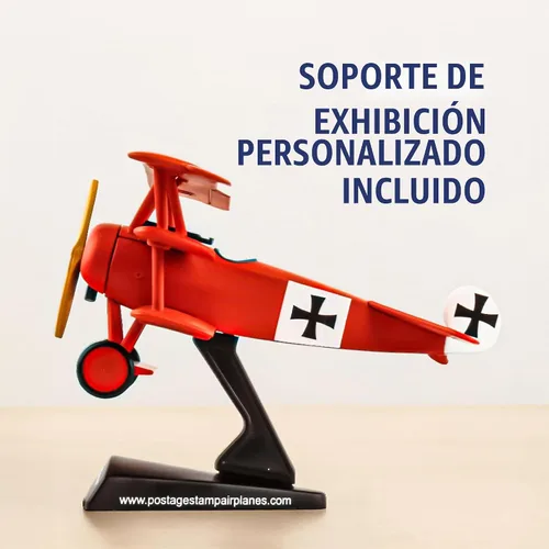 Vista 8 de Sello postal Daron Fokker Dr.I Red Baron 1/63 Die-Cast Collectible WWI Fighter Plane con soporte de exhibición, perfecto para mayores de 14 años