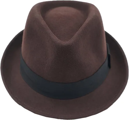 Vista 2 de Home Prefer Sombrero de invierno de fieltro de lana para hombre Sombrero de ala corta Fedora
