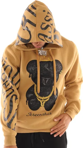 Vista 12 de SCREENSHOT Sudadera urbana de forro polar para hombre, diseño de dibujos animados de animación, parche bordado de gel