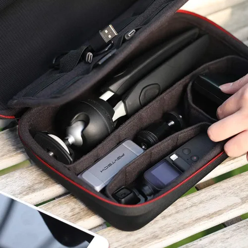 Vista 7 de PGYTECH - Estuche de transporte para cámara, bolsa de almacenamiento, carcasa rígida a prueba de salpicaduras para OSMO Action 6/5 Pro/Pocket