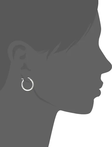 Vista 2 de Tienda Collection Sterling Silver 3mm Round Tube Hoop Earrings