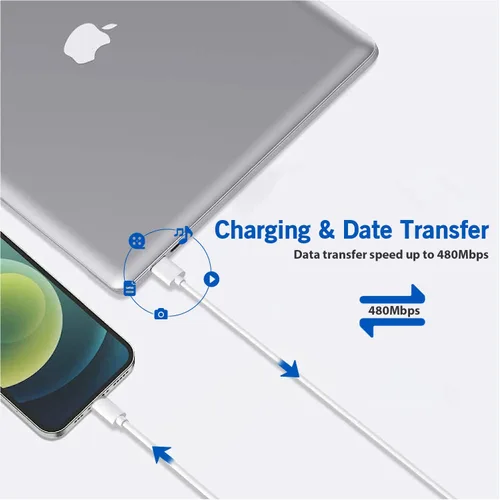 Vista 4 de Cargador rápido para iPhone, Cargador para iPhone 14 [Certificado MFi de Apple] Cargador de pared USB C súper rápido para iPhone con cable Lightning