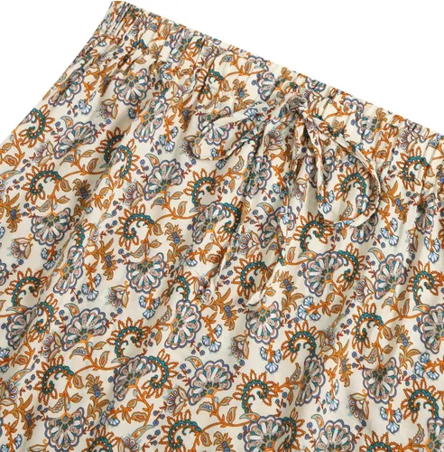 Vista 4 de Milumia Women Boho Vintage Floral Print Long Skirt Summer Tiered Maxi Skirt