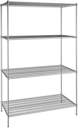 Vista 281 de Kit de 4 estantes de epoxi verde NSF de 21 x 72 pulgadas con postes de 86 pulgadas, estantería de almacenamiento resistente, kit de estantería