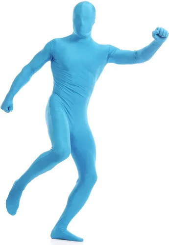 Vista 26 de Aniler Traje de Cuerpo Completo Zentai de Elastano para Hombres y Mujeres Disfraz Body Azul bebé