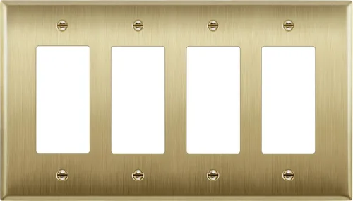 Vista 14 de LIDER Placa decorativa de pared de metal para interruptor o receptáculo, cubierta de salida de acero inoxidable, resistente a la corrosión
