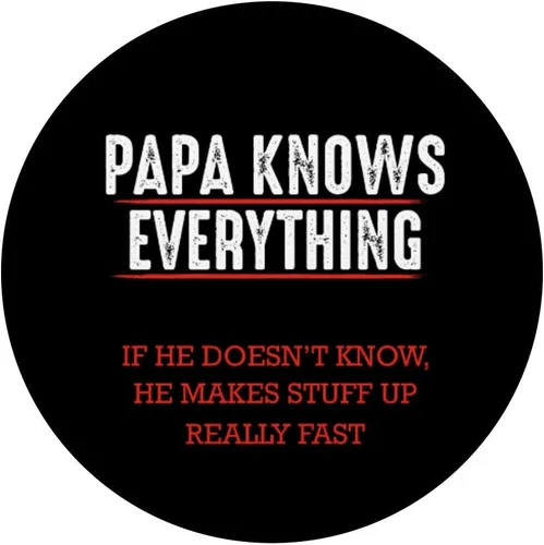 Vista 3 de Papa Knows Everything Great Granddad Grandpa Funny Quote PopSockets Grip and Stand para teléfonos y tabletas