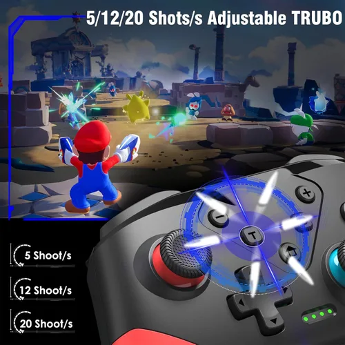 Vista 5 de Controlador de interruptor, controlador inalámbrico Switch Pro para SwitchSwitch LiteSwitch OLED, controlador de interruptor adicional con palas