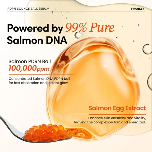 Vista 5 de FRANKLY Salmon PDRN Bounce Ball Serum – 99% Pure Salmon DNA PDRN para recuperación posterior a las microagujas, enrojecimiento y reparación