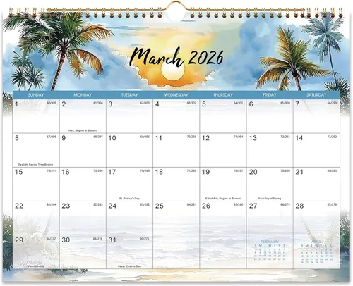 Vista 10 de Calendario 2026-2027 – Calendario de pared 2026-2027, de julio de 2026 a diciembre de 2027, 11 x 8.5 pulgadas, con papel grueso, fechas julianas