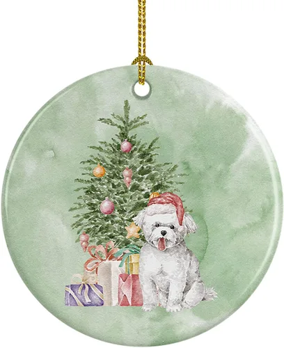 Vista 32 de Caroline's Treasures Bulldog, Bulldog inglés #2 y árbol de cerámica adorno colgante para árbol de Navidad, decoración colgante para el hogar