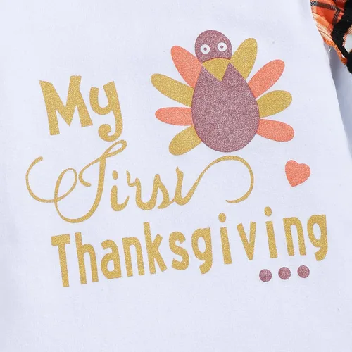 Vista 7 de My First Thanksgiving - Trajes de bebé para niña, disfraz de pavo recién nacido, manga larga, con volantes, falda con tirantes de 0 a 18 meses