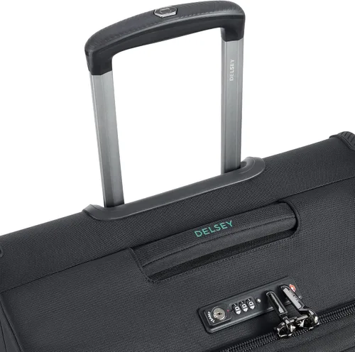Vista 16 de DELSEY PARIS Helium DLX Softside - Maleta expandible con ruedas giratorias, azul marino, a cuadros, mediano de 25 pulgadas