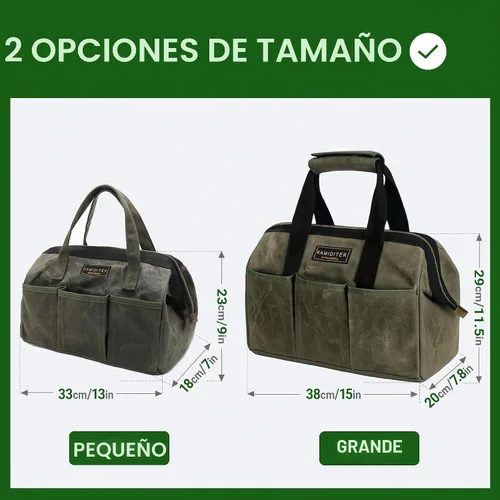Vista 4 de Bolsa de herramientas de 13 pulgadas, bolsa de herramientas resistente al agua, bolsa de herramientas con asa para herramientas, llaves inglesas
