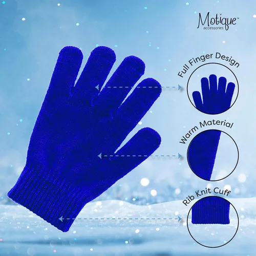 Vista 4 de Motique accesorios Magic guantes de punto para mujer colores sólidos