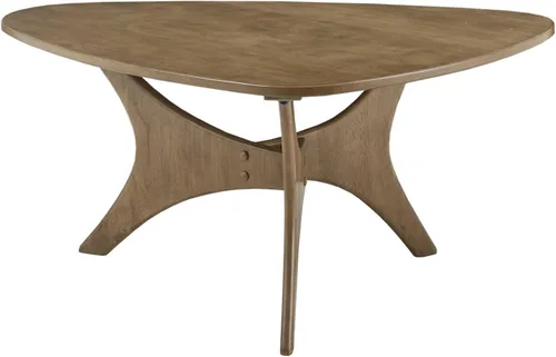 Vista 8 de INK+IVY Blaze Mesa de Centro de Madera Triangular Madera Contrachapada con Patas de Chapa de Madera, Moderna de Mediados de Siglo, Fácil Montaje