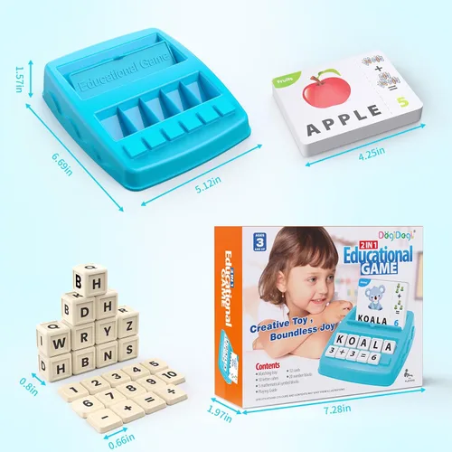 Vista 5 de Juguetes educativos Juegos de aprendizaje para niños de 3 a 8 años, juego educativo de emparejar letras y ortografía, juego de matemáticas tempranas