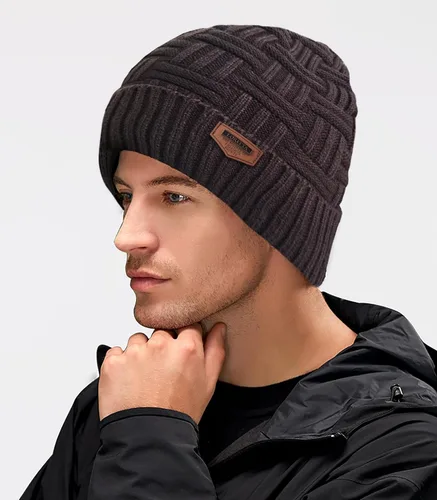 Vista 97 de Loritta Gorro de invierno cálido de punto grueso y holgado para hombre