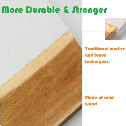 Vista 7 de Resafy Tabla de cortar de madera de acacia, tabla de cortar con bloque de carnicero, para tallar queso, para servir, adecuada para cocina