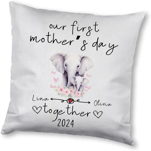 Vista 6 de Mother's Day Elephant, Personalised Pillow Case Decor for Home, Present for Mom, Grandmother, for Her
