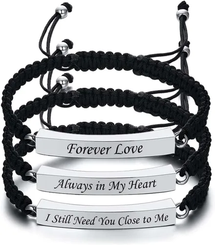 Vista 43 de Pulsera de urna personalizada para cenizas, recuerdos de joyería de cremación para mujeres y hombres, pulsera ajustable de cuerda tejida hecha a