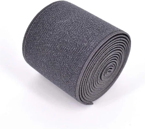 Vista 12 de 1 rollo de cordón elástico plano de 1.5 pulgadas de ancho por 3 yardas de banda elástica sarga de doble cara (#1 Blanco)