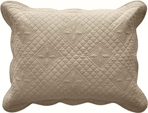 Vista 4 de Calla Angel Sage Garden - Funda de almohada acolchada de algodón puro de lujo matelassé, estándar, 20 x 26 pulgadas, café