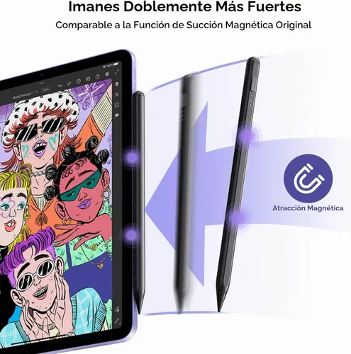 Vista 7 de DEGGE Lápiz capacitivo para iPad 2018-2025, Carga rápida de 15 minutos para Apple Pencil, Reconocimiento de palma, Compatible con iPad A16 Negro