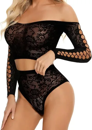 Vista 3 de Xiusemy Conjunto de lencería para mujer body sexy de dos piezas ropa de dormir