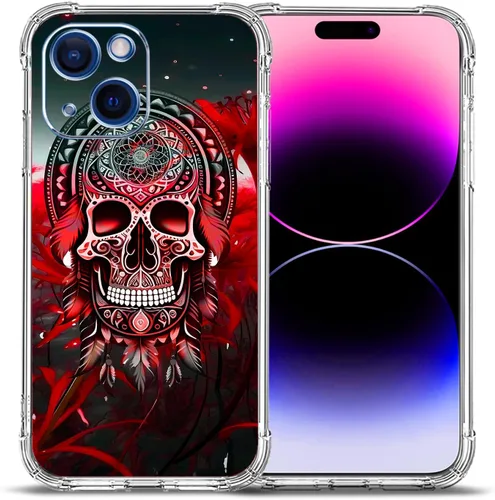 Vista 32 de Funda para iPhone 15 Plus, hermosa protección contra caídas de flores rosas, a prueba de golpes, funda protectora de cuerpo completo resistente a