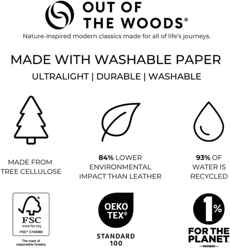 Vista 7 de Out of the Woods Enfriador de morsa, reutilizable y ecológico, asas sobre el hombro, asas de 10.5 pulgadas, papel lavable, bolsillo exterior