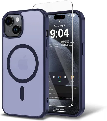 Vista 164 de Funda para iPhone 11 con protector de pantalla, compatible con MagSafe, ultra delgada, translúcida, mate, a prueba de golpes, color negro