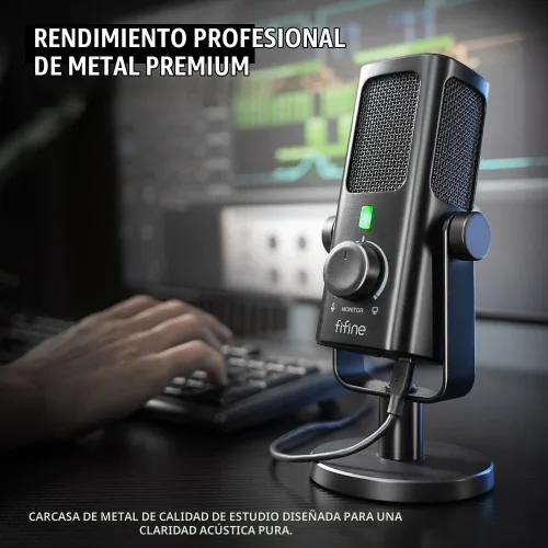 Vista 9 de FIFINE AmpliTank PROFILE3 Micrófono de condensador USB para podcast