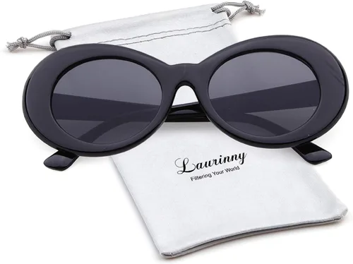 Vista 6 de Laurinny Gafas de sol auténticas Clout Bold Oval Retro Mod Kurt Cobain Clout Round Lens