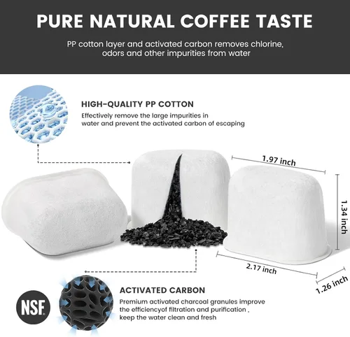 Vista 2 de Paquete de 2 filtros Breville de carbón para máquinas de espresso, reemplazos de filtro de agua para máquina de café espresso Breville