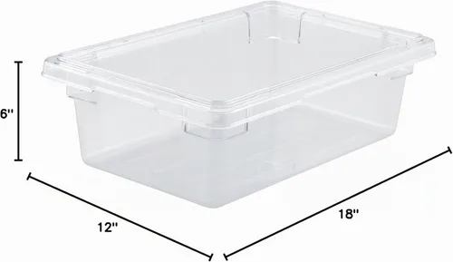 Vista 2 de Winco Caja de almacenamiento de alimentos de polietileno, 12 x 18 x 6 pulgadas - 1 cada una.