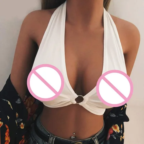 Vista 3 de Sujetador para juegos sexys, suave y peludo, con vendaje sólido, sin relleno, color negro sexy para jugar sexy y suave